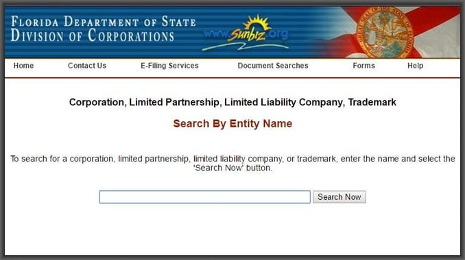 Florida Department of State Division of Corporations Tech Service Today Legitimate Businesses 