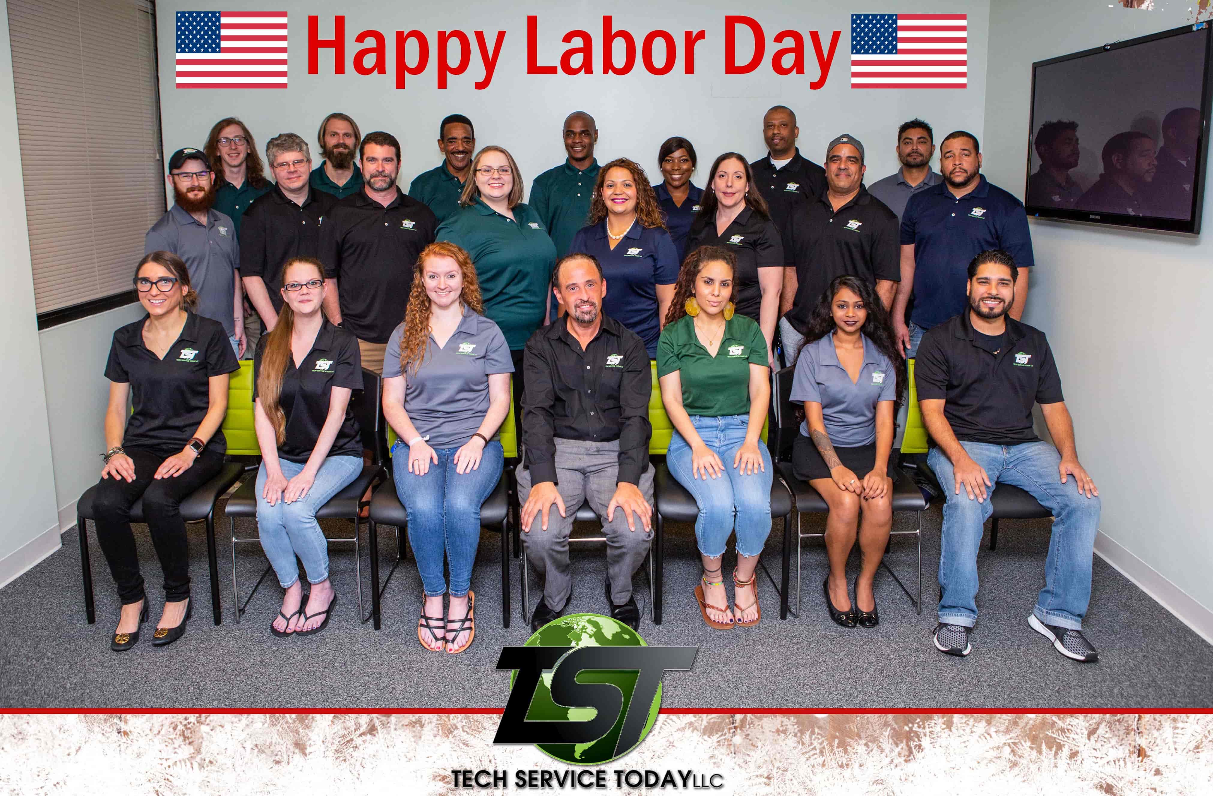 Happy Labor Day with Flags