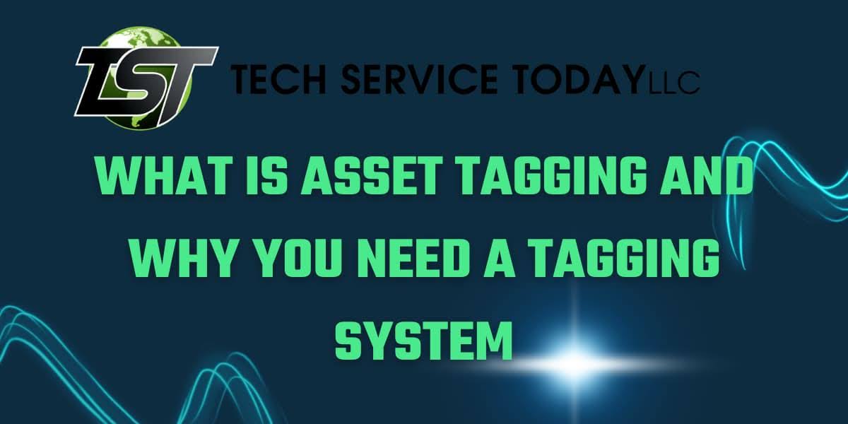 Graphic showing IT equipment identification and tracking concepts related to asset tagging for organized technology management systems