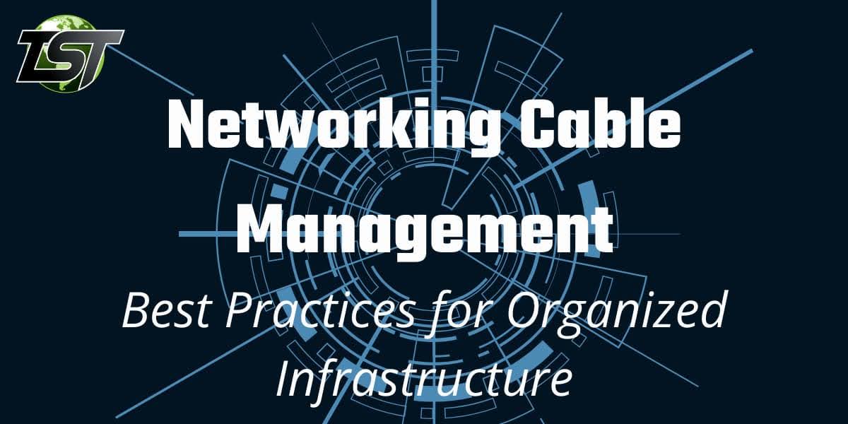 Illustration showing organized server rack wiring demonstrating professional networking cable management best practices for structured infrastructure