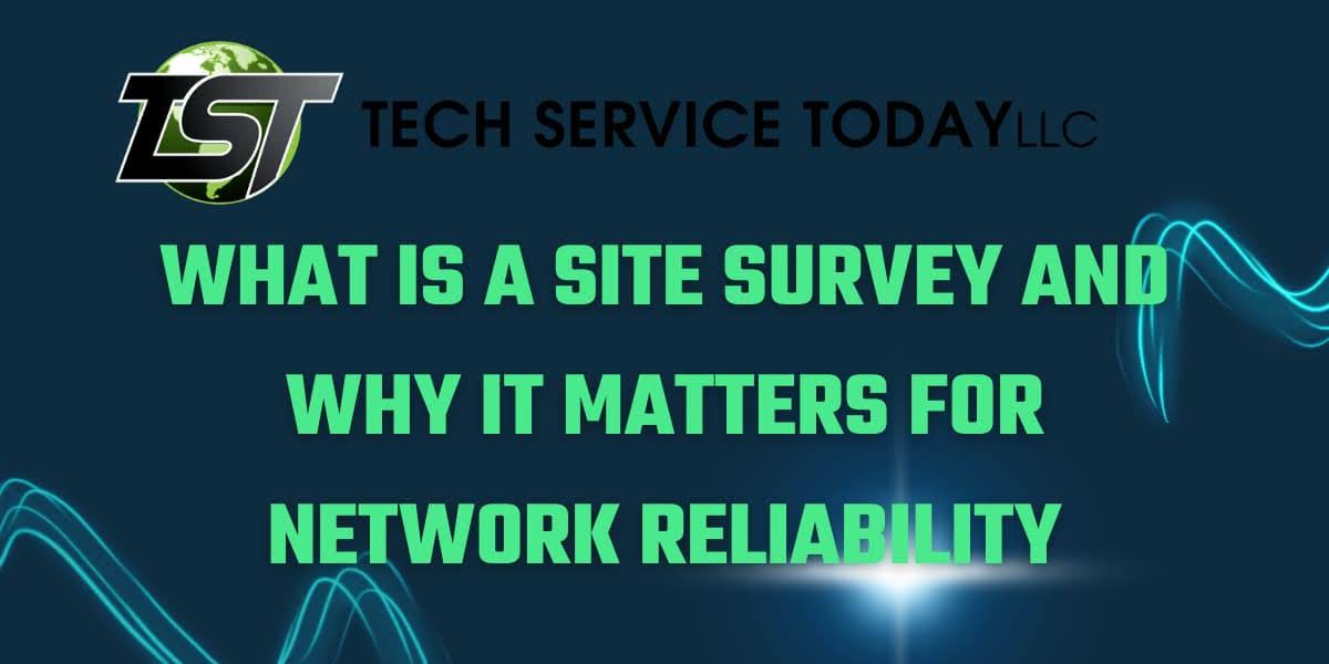 Site survey overview graphic explaining why a site survey improves network reliability and deployment planning